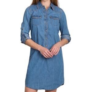 Ryan Michael Whipstitch Chambray Shirt Dress Size XL